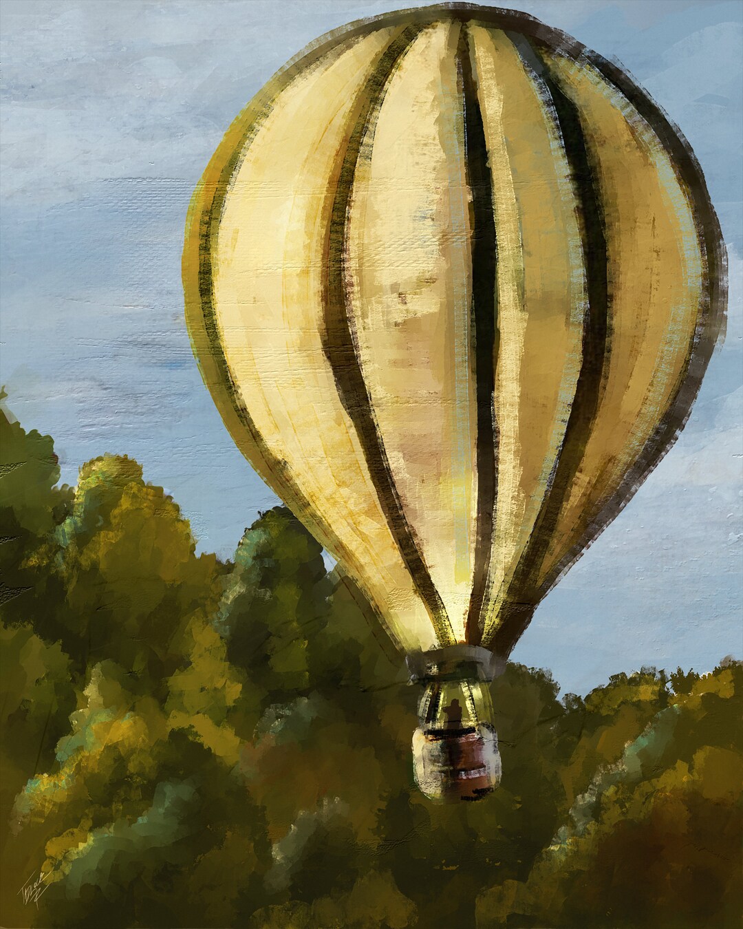 Hot Air Balloon Wall Art, Hot Air Balloon Painting, Printable Balloon