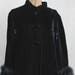 RESERVED60s Black Velvet Evening Coat with Marabou Feathers Cuffs Nehru Collar Goth Gothic Medium