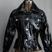 Black Vinyl Mod Courreges Inspired Shiny Womens Fitted Jacket Go Go Patent Leather