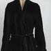 70s Designer Kay Unger St. Gillian Long Black Maxi Belted Silk Velvet Opera Coat Couture