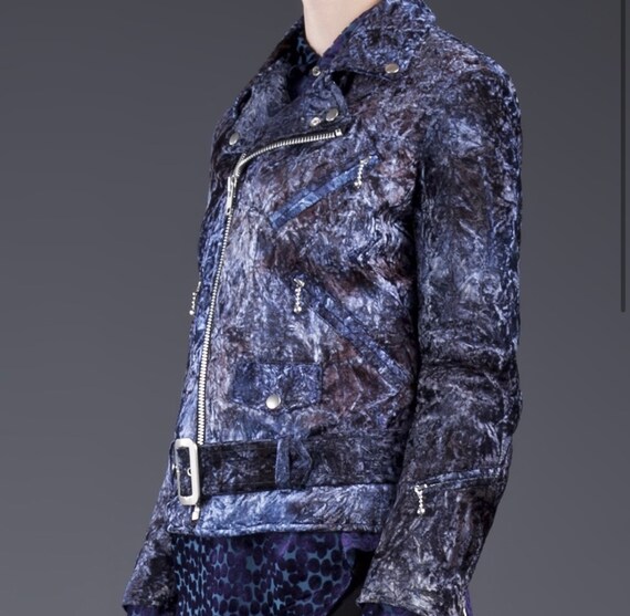 Junya Watanabe Crushed Velvet Purple Ombré Biker Moto