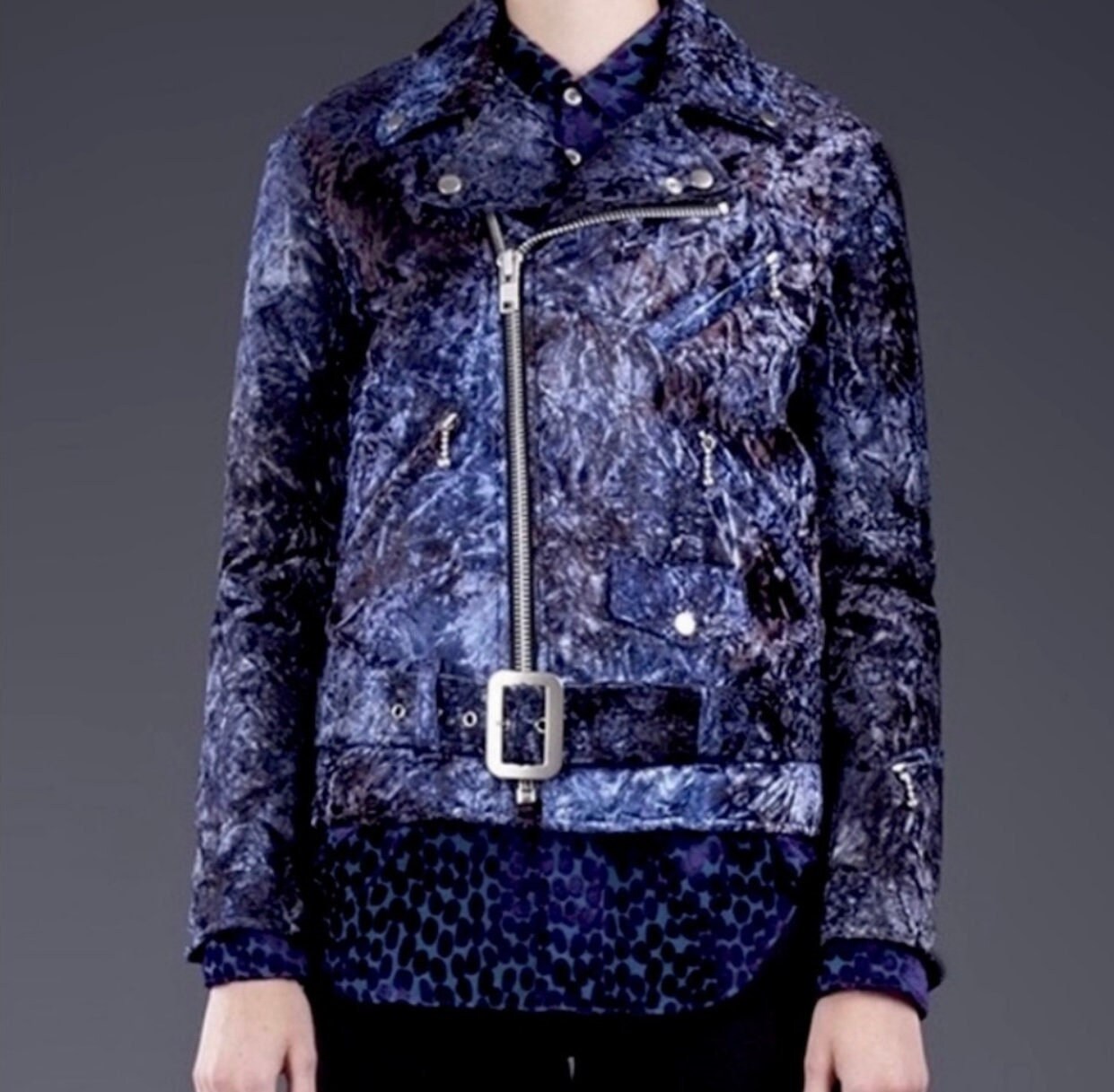 Junya Watanabe Crushed Velvet Purple Ombre Biker Moto Motorcycle Jacket Japanese Designer XS Etsy