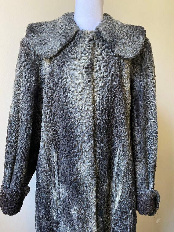 1940s Persian Curly Lamb Fur Long Maxi Midi Coat … - image 4