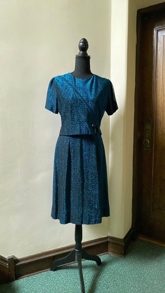 Classic Shirt Dress - Dancing Lady Cobalt