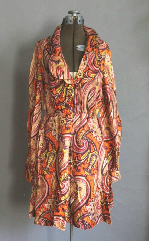 orange paisley dress