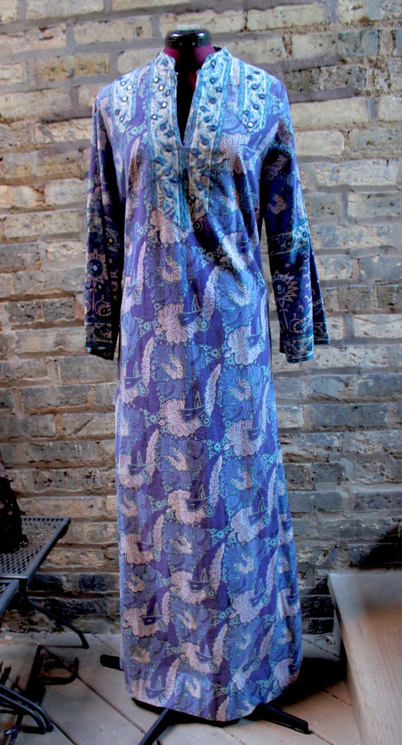70s Ramona Rull Ethnic India Maxi Caftan Kaftan Hi