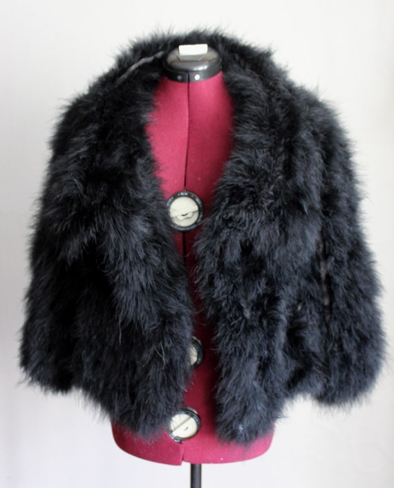 Black Marabou Feather Jacket Coat