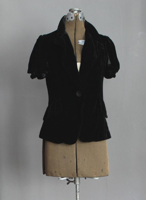 short black velvet jacket