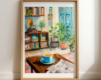 Lámina artística "Chai Time" / Decoración del hogar de inspiración india (Descarga digital)