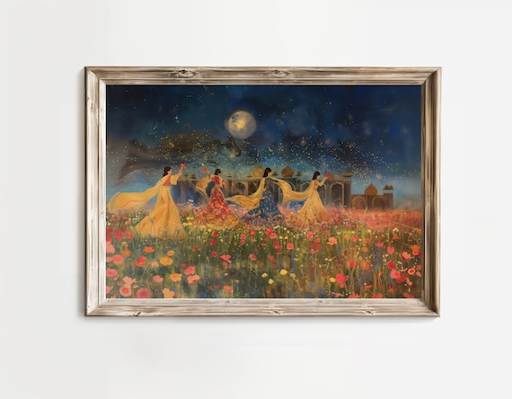 Mughal Inspired Indian Painting: Vintage Desi Wall Art (Digital Download)