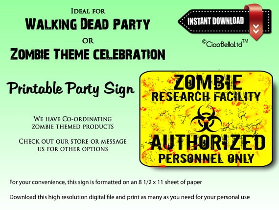 Zombie Analyze Facility Accepted Employees Just Printable Occasion Signal - Instantaneous Electronic Down load graphic about Authorized Personnel Only Sign Printable referred to as Zombie Experiments Facility Permitted Employees Merely Printable Get together Signal - Fast Electronic Obtain