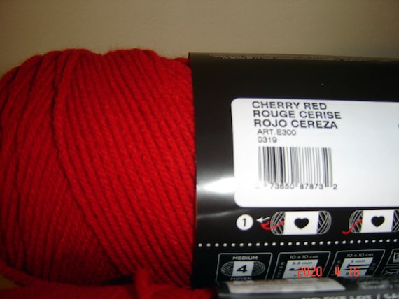 3 Skeins of Red Heart Super Saver WW Yarn in Cherry Red - Etsy