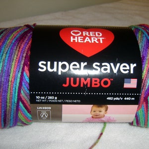 1 Skein of Red Heart Super Saver JUMBO in Starburst Print