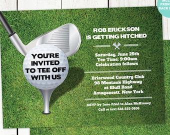 Golf Bachelor Party Invitation: Editable Golfing Outing Template (7x5, 2-Sided)