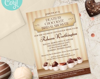 Chocolate Bridal Shower Invitation: Editable Printable Template (5x7)