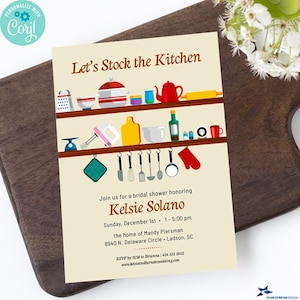 Retro Kitchen Bridal Shower Invitation: Editable Printable (Digital)
