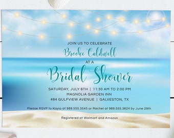 Ocean Beach Bridal Shower Invitation: Editable Template (Digital Printable)