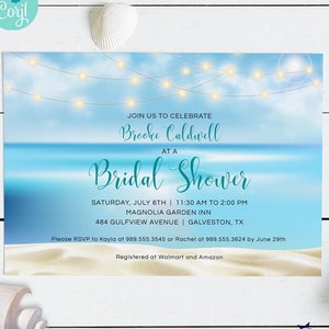 Ocean Beach Bridal Shower Invitation: Editable Template (Digital Printable)