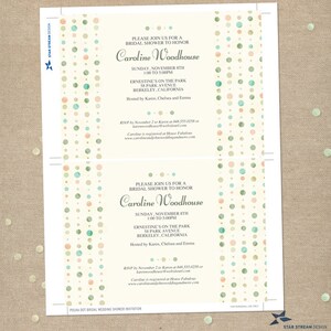 Printable Subtle Polka Dot Columns Bridal Wedding Shower Party Invitation Template, Editable PDF, Instant Download image 2