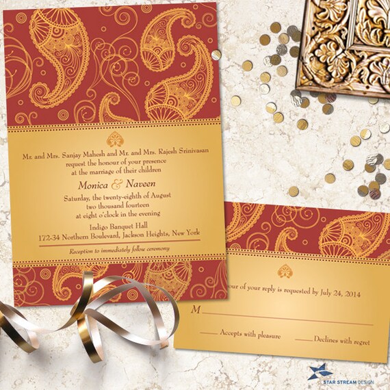 Exotic Paisley Indian Frame Wedding Stationery Set