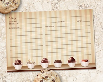 Chocolate Decadence Printable Recipe Card, Bridal Wedding Shower, PDF Instant Download