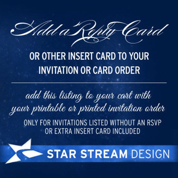 Add a Matching Reply RSVP Card or Other Insert to an Invitation Order, Printable or Printed (US Only) Il_570xn