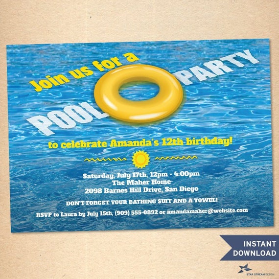 printable yellow float pool