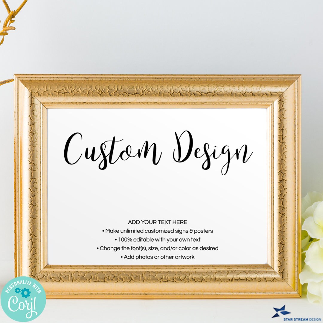Custom Printable Sign Horizontal Poster 6 Sizes: 7x5 10x6 | Etsy