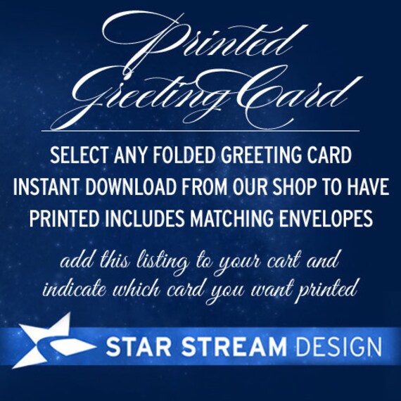 Printed Greeting Card of any folded greeting card instant download (US Only) Il_570xn