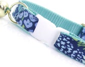 Rifle Paper Cat Collar - quot Dream Garden quot - Periwinkle, Mint Bluebell Cat Collar Breakaway Floral Cat Collar Cat Small Dog Sizes