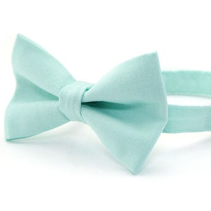 Bow Tie Cat Collar Set - "Color Collection - Mint" - Cat Collar w/ Matching Bow Tie (Removable) / Wedding / Cat, Kitten & Small Dog