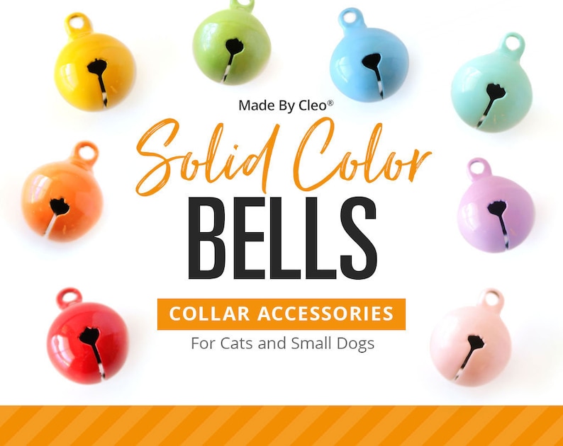 Cat Bell SOLID COLORS / Pet Collar Bells / Cat Collar Bell / Dog Bell / Pet Accessories / Cat Collar with Bell / Jingle Bell 10 COLORS image 1