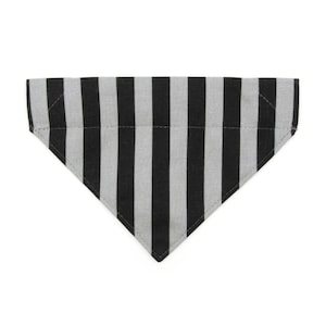 Cat Bandana - &quot;Unexpected Guest&quot; - Black & Gray Striped Bandana for Cat + Small Dog / Halloween, Emo / Slide-on Bandana / Over-the-Collar