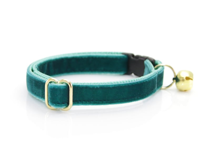 Cat Collar velvet Ocean Teal Luxury Velvet Etsy
