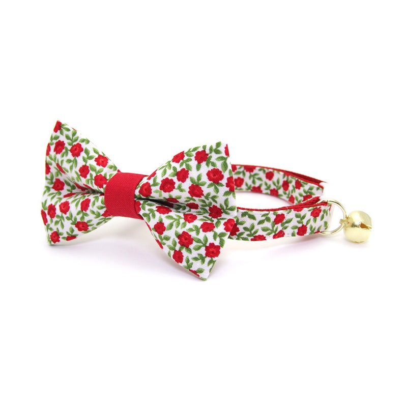 Cat Collar antique Rose Red Mini Roses Cat Etsy