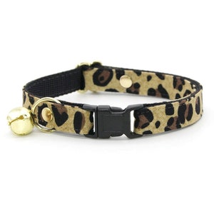 Cat Collar - &quot;Safari&quot; - Animal Print Cat Collar / Breakaway or Non-Breakaway / Leopard, Cheetah, Exotic Cat / Cat, Kitten, Small Dog Sizes