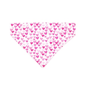 Kattenbandana - "Darling" - fuchsiaroze hartbandana voor kat + kleine hond / Valentijnsdag, verjaardag, meisjeskat / aanschuifband