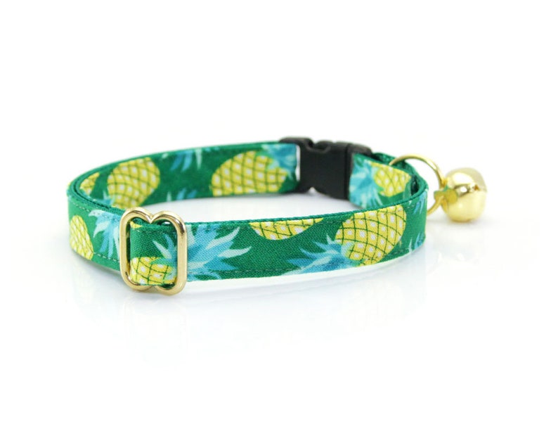 Bow Tie Cat Collar Set pineapple Aqua Tropical Etsy