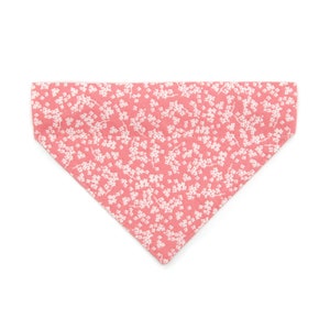 Cat Bandana - "Sakura" - Cherry Blossom Pink Bandana for Cat + Small Dog / Spring + Easter Floral / Slide-on Bandana / Over-the-Collar