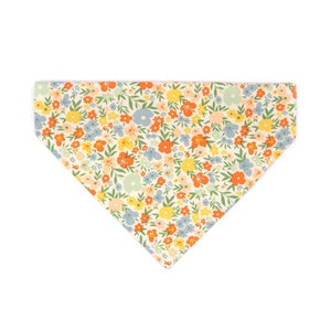 Cat Bandana - &quot;Aurora&quot; - Yellow Floral Bandana for Cat + Small Dog / Wedding, Spring, Fall, Summer / Slide-on Bandana / Over-the-Collar