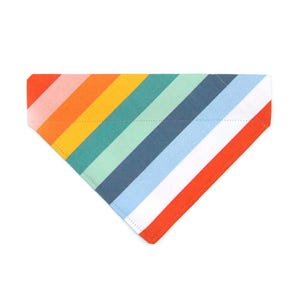 Rainbow Cat-bandana - "Carousel" - Nautical Sailor-gestreepte bandana voor kat + kleine hond / zomer, LGBTQ+ Pride, verjaardag / aanschuifband