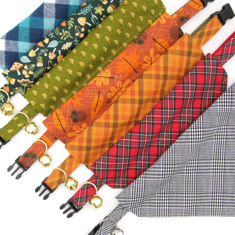 Pet Bandana Fall-ing For You Autumn Leaves Bandana for Cat Small Dog Slide-on Cat Bandana Over-the-Collar