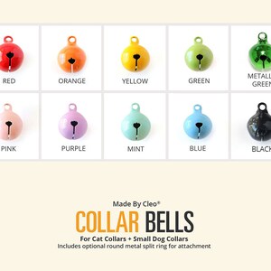 Cat Bell SOLID COLORS / Pet Collar Bells / Cat Collar Bell / Dog Bell / Pet Accessories / Cat Collar with Bell / Jingle Bell 10 COLORS image 2