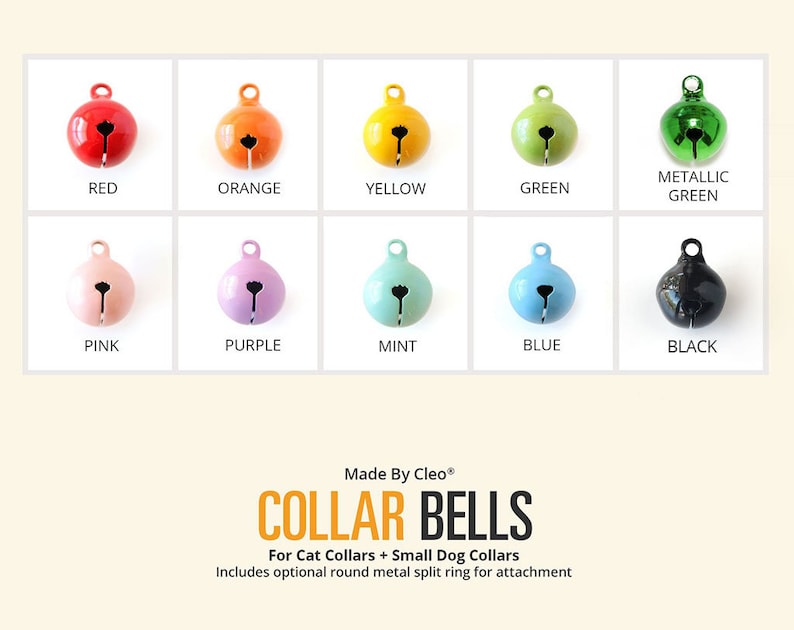 Cat Bell SOLID COLORS / Pet Collar Bells / Cat Collar Bell / Dog Bell / Pet Accessories / Cat Collar with Bell / Jingle Bell 10 COLORS image 2