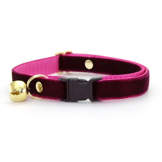 Cat Collar velvet Merlot Dark Burgundy Wine Velvet Cat Collar Breakaway or Non breakaway Girl Cat Cat Kitten Small Dog Size Etsy