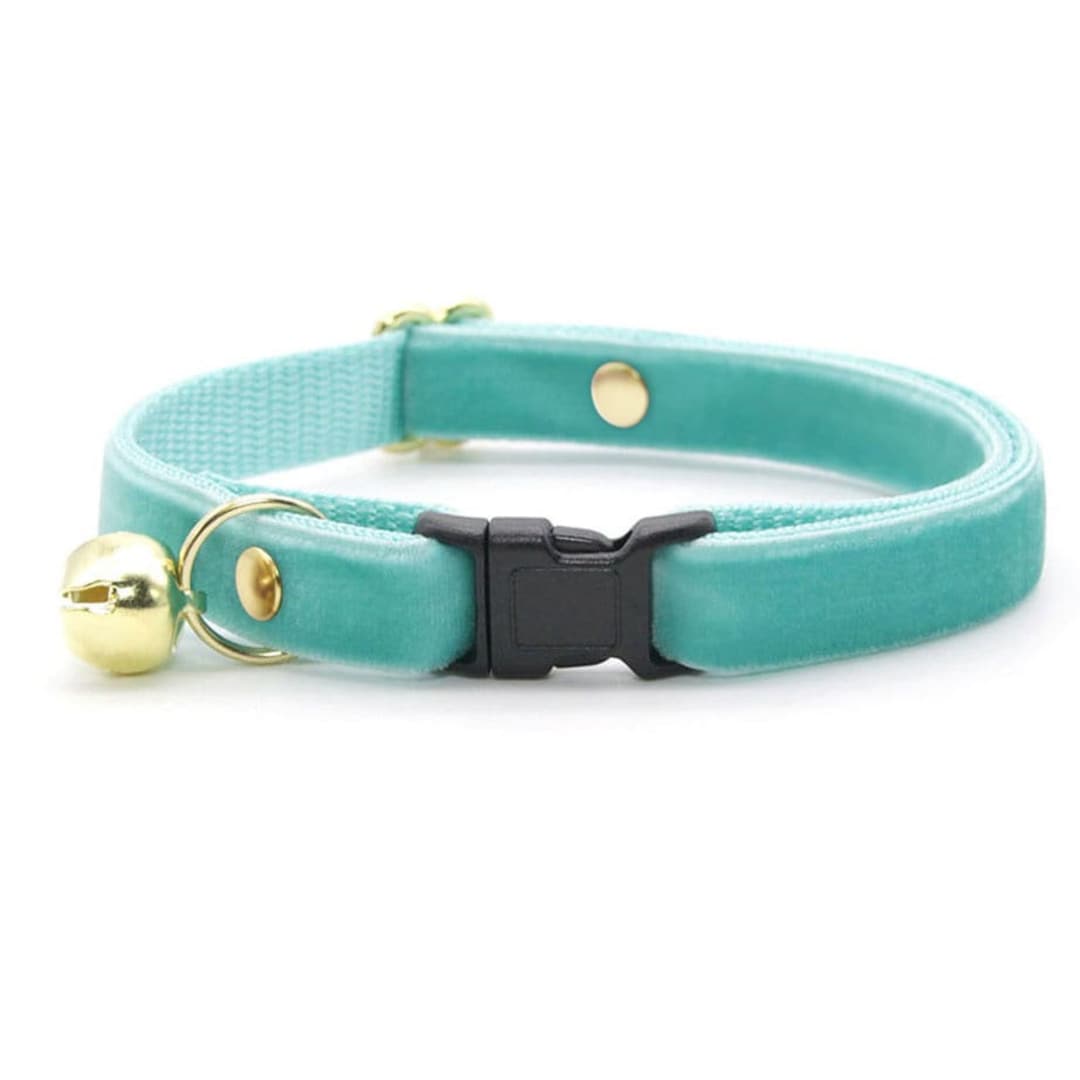 Cat Collar velvet Seafoam Light Turquoise Etsy