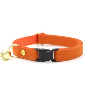 Cat Collar - &quot;Color Collection - Orange&quot; - Solid Color Orange Cat Collar / Breakaway + Non-Breakaway / Wedding / Cat, Kitten + Small Dog