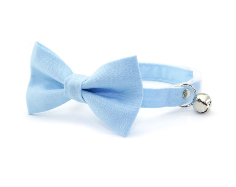 One Size Cat Bow Tie Baby Blue Color Collection Light Blue Cat Collar Bow Tie Kitten Bow Tie Small Dog Bowtie Removable