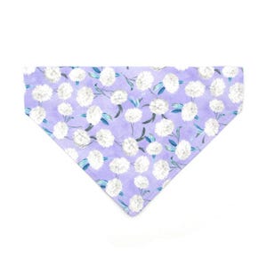 Purple Cat Bandana - &quot;Periwinkle Peony&quot; - Spring Floral Bandana for Cat + Small Dog / Lavender, Lilac, Easter / Slide-on Collar Bandana