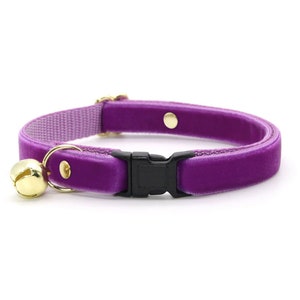 Cat Collar - "Velvet - Orchid" - Magenta Purple Velvet Cat Collar / Breakaway or Non-Breakaway / Wedding / Cat, Kitten, Small Dog Sizes